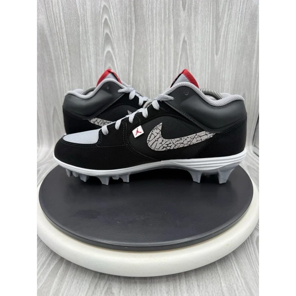 Nike Air Jordan Stadium 90 Mens Size 11 Black Cement Football Cleats HQ0210-060